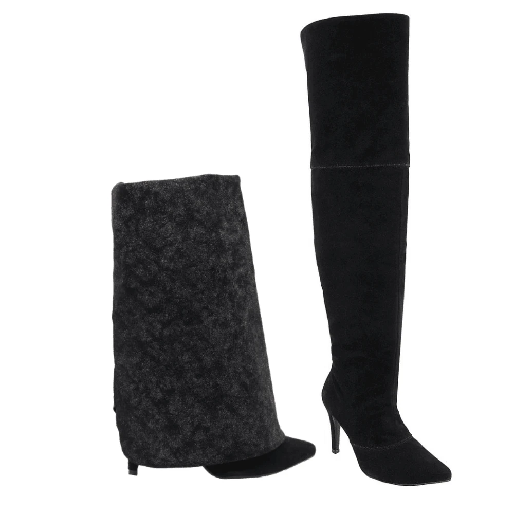 Women Over-The-Knee Boots - Black - View 1