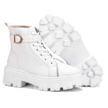 Women Mid-Calf Boots - trắng - Xem 4