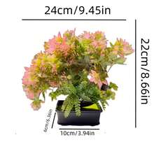 創意新型人造花盆景新月形菊花種子仿真植物家居裝飾擺件室內餐桌客廳插花工藝小盆栽 - 藕粉色 - 查看 5