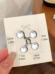 2入組圖案可調節可拆式按扣金屬褲鈕扣，腰部緊繃器，男女牛仔布鈕扣不需要縫製，適用於服裝牛仔褲按鈕調節牛仔裙腰部按鈕，時尚可拆卸褲夾，包配件 - 白色 - 查看 5