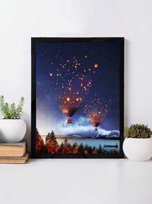 Conjunto completo de pintura de diamante "One Piece Night Seaside Pattern" con taladro completo - Negro - Ver 1