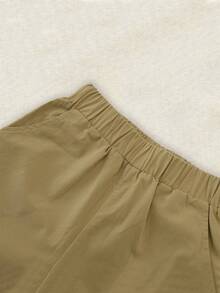 OIPOIG Bộ áo và quần short in kỹ thuật số mùa hè cho bé trai, kiểu dáng giản dị, thoải mái, thoáng khí, đơn giản nhưng vẫn thời trang. - trắng - Xem 5