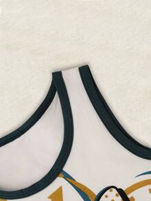 OIPOIG Bộ áo và quần short in kỹ thuật số mùa hè cho bé trai, kiểu dáng giản dị, thoải mái, thoáng khí, đơn giản nhưng vẫn thời trang. - trắng - Xem 3