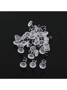 50 قطعة من دبابيس طباعة الفراش ذات رؤوس شفافة لثبات الغطاء والفراش ، مقاس 0.59 إنش