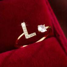 1Pc A-Z Letter Wrap Ring Inlaid Shining You Got An Alphabet To Choose Make Your Call Match Daily Outfits