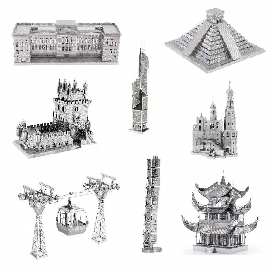 Quebra-cabeça Metálico 3D, Modelo de Montagem DIY, Quebra-cabeça de Fivela de Aço Inoxidável, Modelo de Arquitetura, Sem Necessidade de Cola, Presente de Aniversário, Decoração, Marco