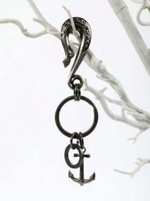 街头风男士时尚钥匙扣，树叶、钩子、锚和植物图案，适合日常或骑行使用，可作汽车配件、包包挂饰、校园风、哥特风、Y2K风、万圣节配饰、教师节配饰、带证件夹的挂绳、汽车配件、包包挂饰、汽车配件、朋友姐妹礼物创意 - 銀色 - 查看 9