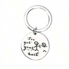 1pc Unisex I've Got Your Back Stainless Steel Keychain, Best Friend Funny Gift Key Ring - Silver - View 3