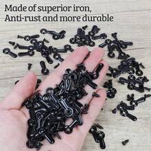 Picture Frame Rotating Button Fastener Set-100PCS Picture Frame Hardware Spring Clips, With 100PCS Screws For Crafts, Hanging Pictures, Photos - Silver - View 2