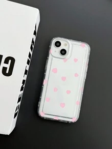 Pink Heart Pattern Air Cushion Creative Shockproof Phone Case Protective Cover Compatible With IPhone - Pink - View 3