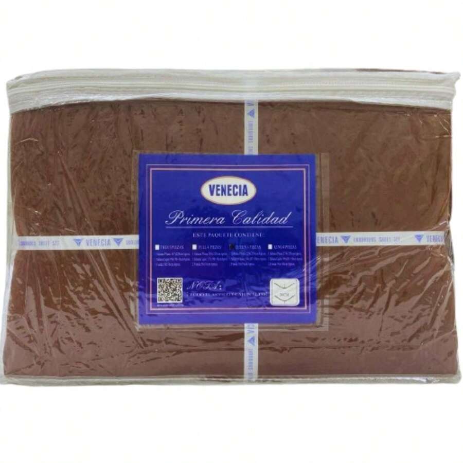Juego de Sabanas Queen Size (4pzs), Gravado - Marrón - Ver 1
