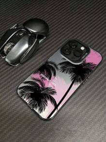 1pc Fashionable Palm Tree Anti-Fall Phone Case, Compatible With Apple And Samsung Devices
