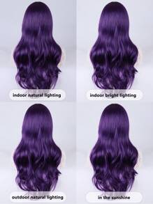 Dark Purple Long Curly European Wind Big Waves In Farewell Women Girl Cosplay Party