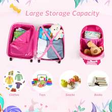 2Pcs 12"+18" ABS Kids Suitcase Backpack Luggage Set Lightweight,Carry On Suitcase For Boys & Girls Travel School