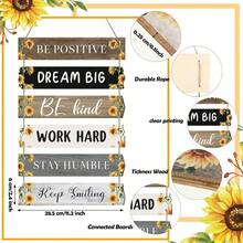 6入組11.2*2.4英寸鄉村風掛牌標誌,靈感牆藝術農場木製牆牌,帶有引言的積極壁挂牌匾,勵志報價裝飾辦公室臥室客廳 - 黑色 - 查看 3