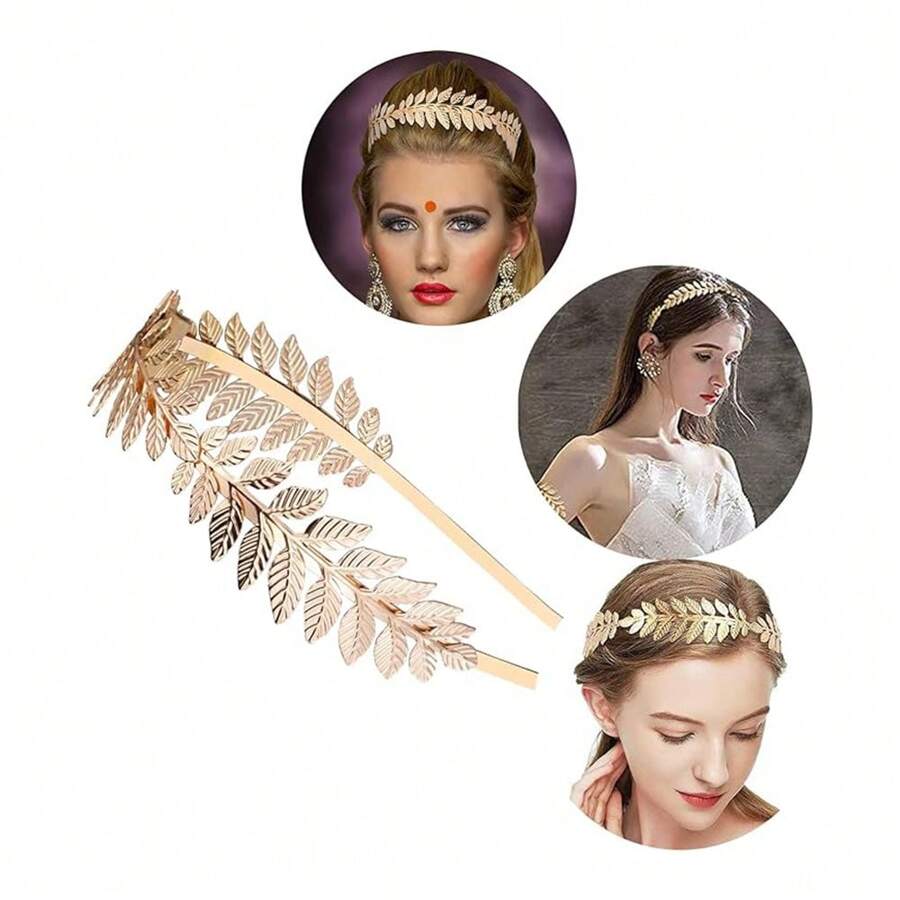 Gold Headband Costumes/Gold Leaf Branch Hair Band Crown/Bridal Wedding