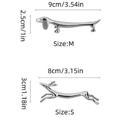 1 件银色奢华勺子架筷子架，日式创意筷子架，香肠狗设计酒店餐具架，家用合金刀叉架，日式梅花鹿筷子架，适用于餐厅餐桌圣诞礼物