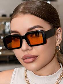 Visivana Vintage Square Sunglasses Women Plastic Fashion Classic Design Decorative Outdoor Travel Beach Vacation Uv Protection Eyewear Sunglasses Beach Sun Glasses Beach Accessories For Women Sun Glasses Sunglasses Shades Basics And Suit For Sweater Jeans Sweatpants Hoodie Jackets Dress And Long Sleeve Shirt Fashionable Shade Elegant Outfit Family Outings Travel Vacation Holiday For Summer Beach Vacation,Outdoor,Travel - Multicolor - View 7