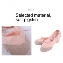 1pair Women's Slip-On Dance Shoes, Soft-Sole Practice Shoes, Professional Ballet Shoes, Adult Cat Claw Shoes, Suitable For Yoga, Dance Training, Footwear & Socks - Multicolor - View 3