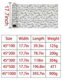 1卷45厘米宽橄榄叶自粘壁纸，防水可移除墙面装饰，适合时尚家居装饰（17.53英寸 x 118英寸） - 黑與白 - 查看 9
