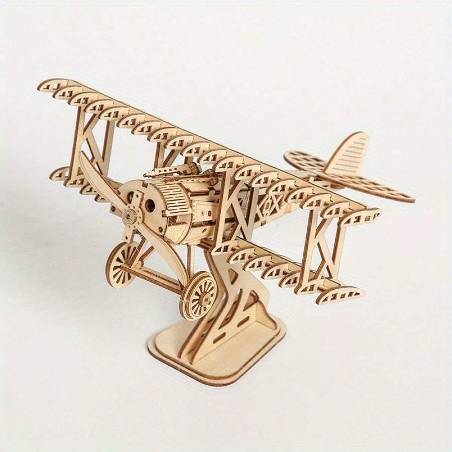 Kit De Avión De Madera Con Energía Solar Para Niños – Maqueta Educativa STEM De Bricolaje, Panel Solar Y Hélice, Aprendizaje Renovable +4 Años