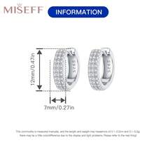 MISEFF Mới 1 Bông Tai Nữ Bạc 925 Tinh Tế Cổ Điển Đơn Giản Thanh Lịch Mỹ Trang Sức Nữ Tặng Quà Tặng Sinh Nhật Quà Tặng Ngày Của Mẹ - Bạc - Xem 7