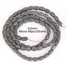 1條天然赤鐵礦石黑色啞面幾何圖案愛心立方圓珠珠寶製作配件耳環項鍊diy配件 15" - 彩色 - 查看 49