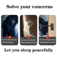 1pc Stainless Steel Anti-Theft Door Chain With Leather Protective Cover For Home And Hotel Security - Silver - View 4