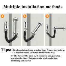 1pc Stainless Steel Anti-Theft Door Chain With Leather Protective Cover For Home And Hotel Security - Silver - View 3
