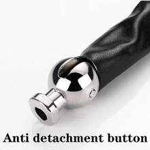 1pc Stainless Steel Anti-Theft Door Chain With Leather Protective Cover For Home And Hotel Security - Silver - View 6
