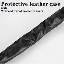 1pc Stainless Steel Anti-Theft Door Chain With Leather Protective Cover For Home And Hotel Security - Silver - View 7