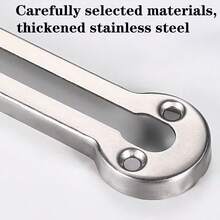 1pc Stainless Steel Anti-Theft Door Chain With Leather Protective Cover For Home And Hotel Security - Silver - View 9
