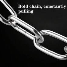 1pc Stainless Steel Anti-Theft Door Chain With Leather Protective Cover For Home And Hotel Security - Silver - View 8