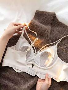 2入組女士超薄、涼爽材質、隱形、性感背部、無鋼圈胸罩，可使大胸部看起來更小，適用於夏季 - 彩色 - 查看 5