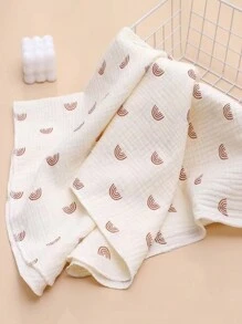 80*80cm One Piece Rainbow Pattern Baby Blanket For Spring/Summer, Soft And Comfortable, Breathable, Sweat-Absorbent, Suitable For Newborns Love Valentine