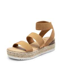 Women's Wedges Sandals Open Toe Ankle Strap Espadrilles Dressy Platform Sandals Buckle Ankle Strap Stylish Valentine's Day Summer Sandals - Lạc đà - Xem 2