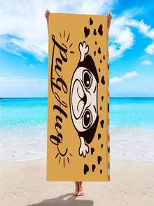 1入組可愛卡通狗印花沙灘巾 - 彩色 - 查看 3