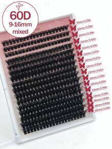 100D Faux Mink Eyelashes Cluster Lashes 0.07mm D Curling 9-16mm Mix Natural Eyelashes Extension 3D Russian Strip Volume Individual Eyelash Cluster Makeup Tools(60D 80D Lash Individual Cluster)
