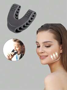 1pc Silicone Facial Exerciser, Jawline Tool, Jaw Muscle Trainer Gym Accessories - Grey - View 2
