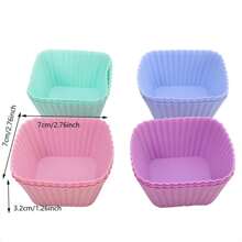12 Piezas, Moldes De Silicona Reutilizable Para Cupcakes - Perfecto Para Hornear Muffins, Pasteles Y Más!
