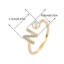 1Pc A-Z Letter Wrap Ring Inlaid Shining You Got An Alphabet To Choose Make Your Call Match Daily Outfits