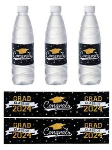 10入組畢業水瓶貼紙，2024屆畢業水瓶貼紙，防水畢業水瓶貼紙包裝，適用於大學畢業派對裝飾和禮品