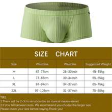 Men's Active Underwear Sexy Low Waist Briefs U Pouch Boxers Striped Shorts Underpants - 綠色 - 查看 2