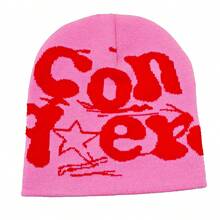 1 Miếng Của phụ nữ Y2K Phong cách Dệt hoa Mũ len Với Thiết kế chữ cái , Thích hợp Đối với Mặc hàng ngày - Nhiều màu - Xem 5