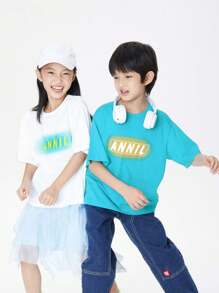 Annil 青少年/男童夏季休闲圆领短袖T恤 - 白色 - 查看 2