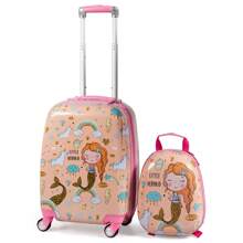 2Pcs 12"+18" ABS Kids Suitcase Backpack Luggage Set Lightweight,Carry On Suitcase For Boys & Girls Travel School