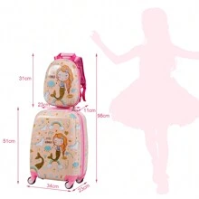 2Pcs 12"+18" ABS Kids Suitcase Backpack Luggage Set Lightweight,Carry On Suitcase For Boys & Girls Travel School