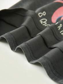 AMILA 年轻女孩 2024 夏季复古 T 恤（美国平台不提供） - 深灰色 - 查看 5