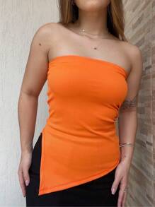 Women Tops - 橘色 - 查看 1