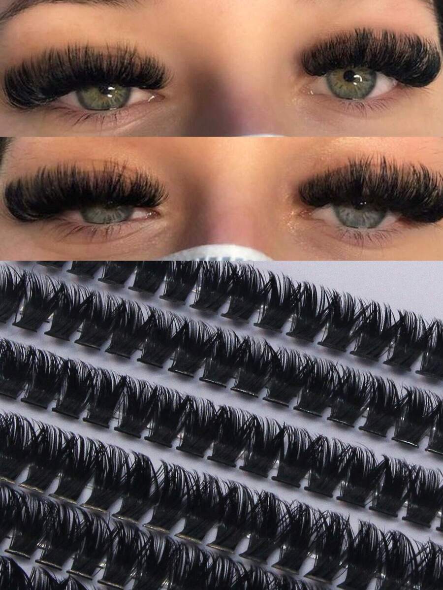 Mi giả Mikiwi 280 sợi, chất liệu 100D, độ dày 0.07mm, kiểu D-Curl, mềm mại, độ dài hỗn hợp 9-16mm, siêu dày và bồng bềnh, thích hợp làm mi nối, mi trang điểm, mi giả dạng chùm, mi rời, mi giả.